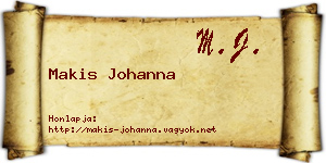 Makis Johanna névjegykártya